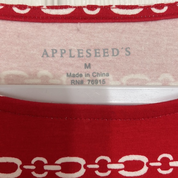 Appleseeds Red and White Chain Detail Shirt - Picture 2 of 4